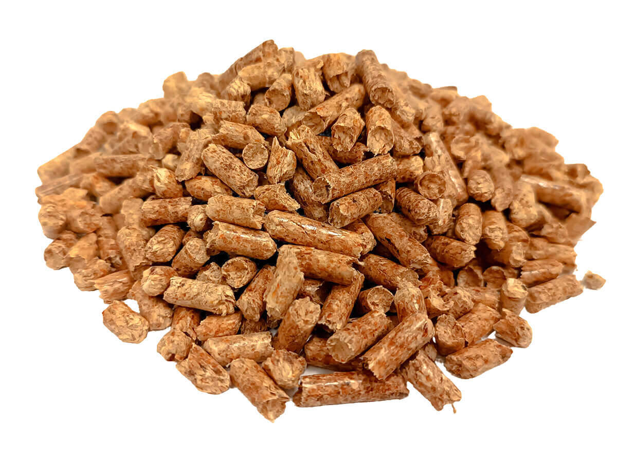 tumsas granulas tuvplans-664b1dd2 Wood pellets "Standart" 1000kg BIG BAG 6mm